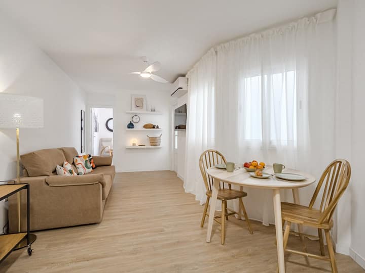 Bright open-plan living room