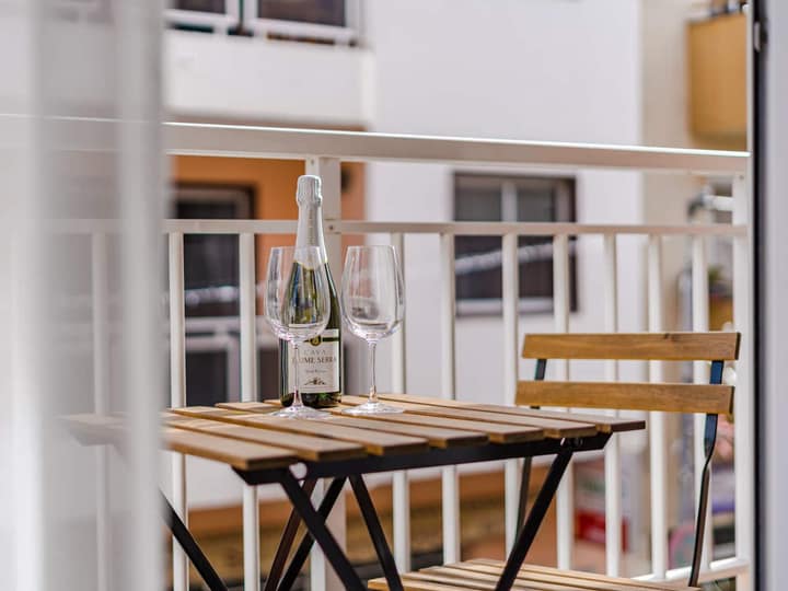 Balcony with bistro table